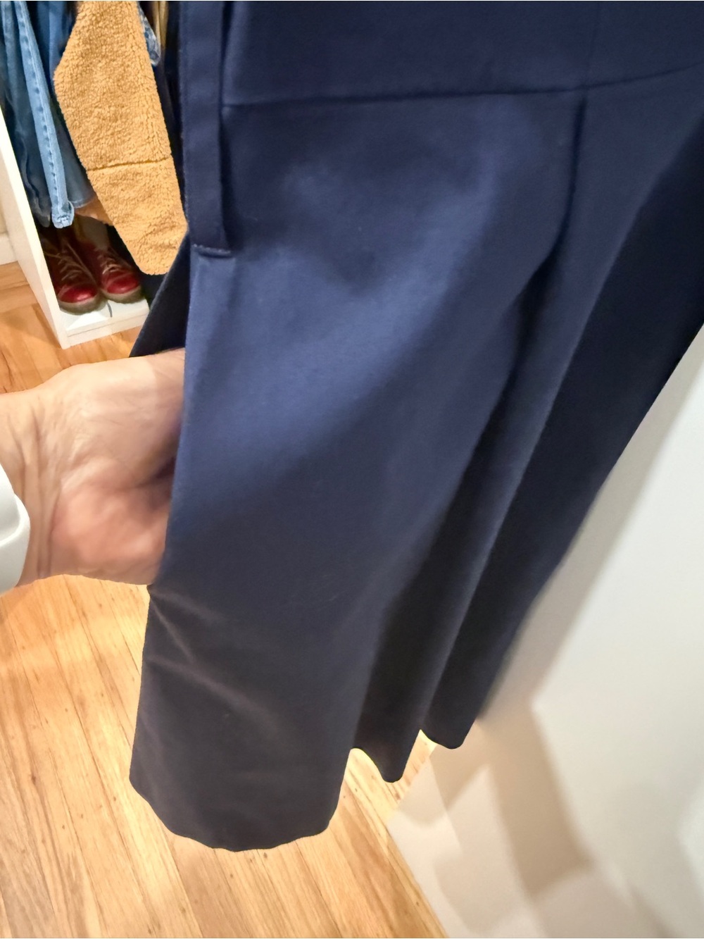 Navy Mariella Rosati Dress Cotton Sz L Belted Wrap Style Made In Italy - Picture 9 of 14